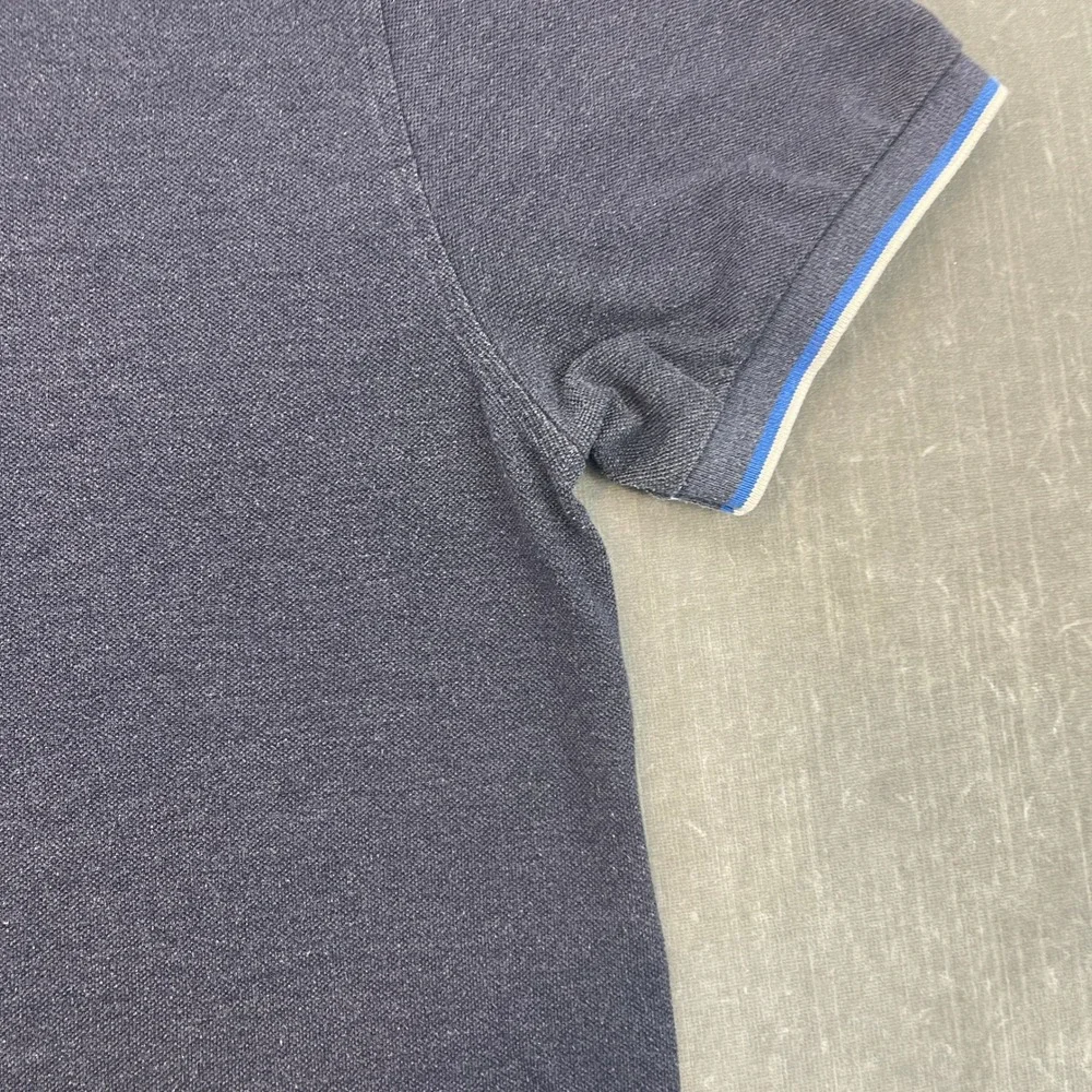 J Crew Mens X-Large Navy Blue Slim Fit Tipped Pique‎ Polo Shirt C3332